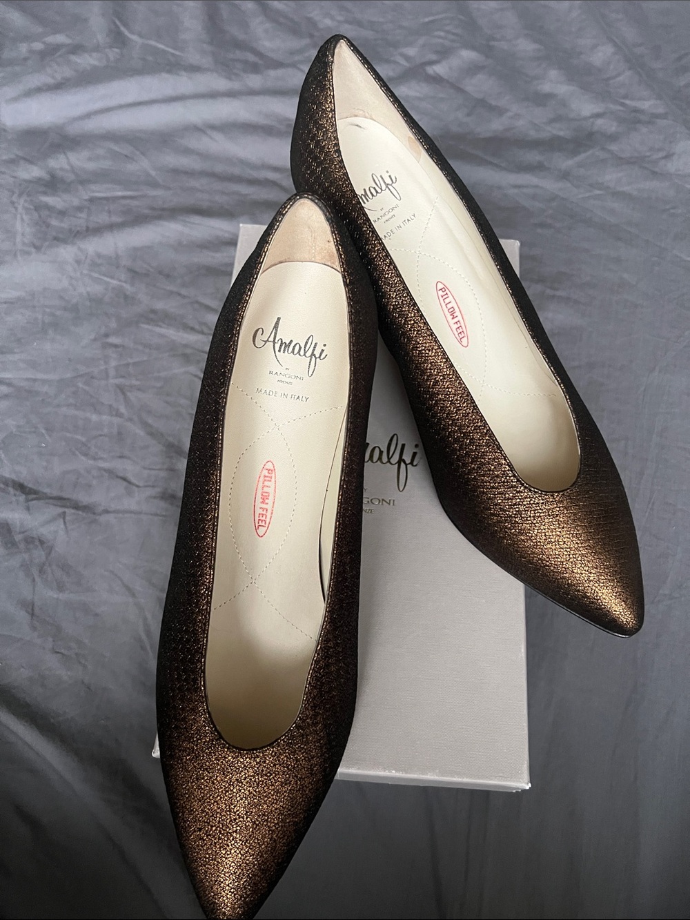 Amalfi Bronze Shimmer Pointed-Toe Pumps